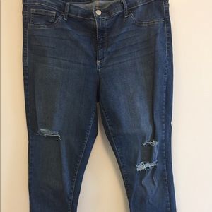Gap jeans, size 34, crop, unfinished hem